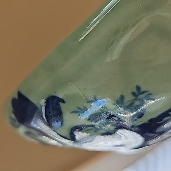 AAA Imports Ceramic Green Blue Floral Chinoiserie Style Planter Pot - Picture 12 of 12